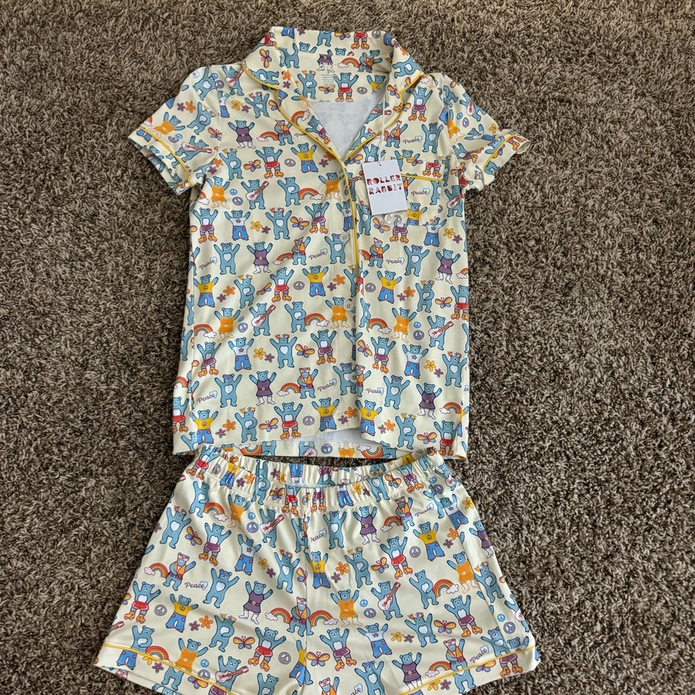 NWT Roller Rabbit Summer Of Love Polo Pajamas